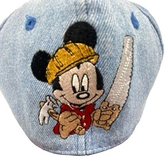 Mickey Unlimited Youth Mickey Mouse Adjustable Cap Denim Plaid Bill - Picture 2 of 10